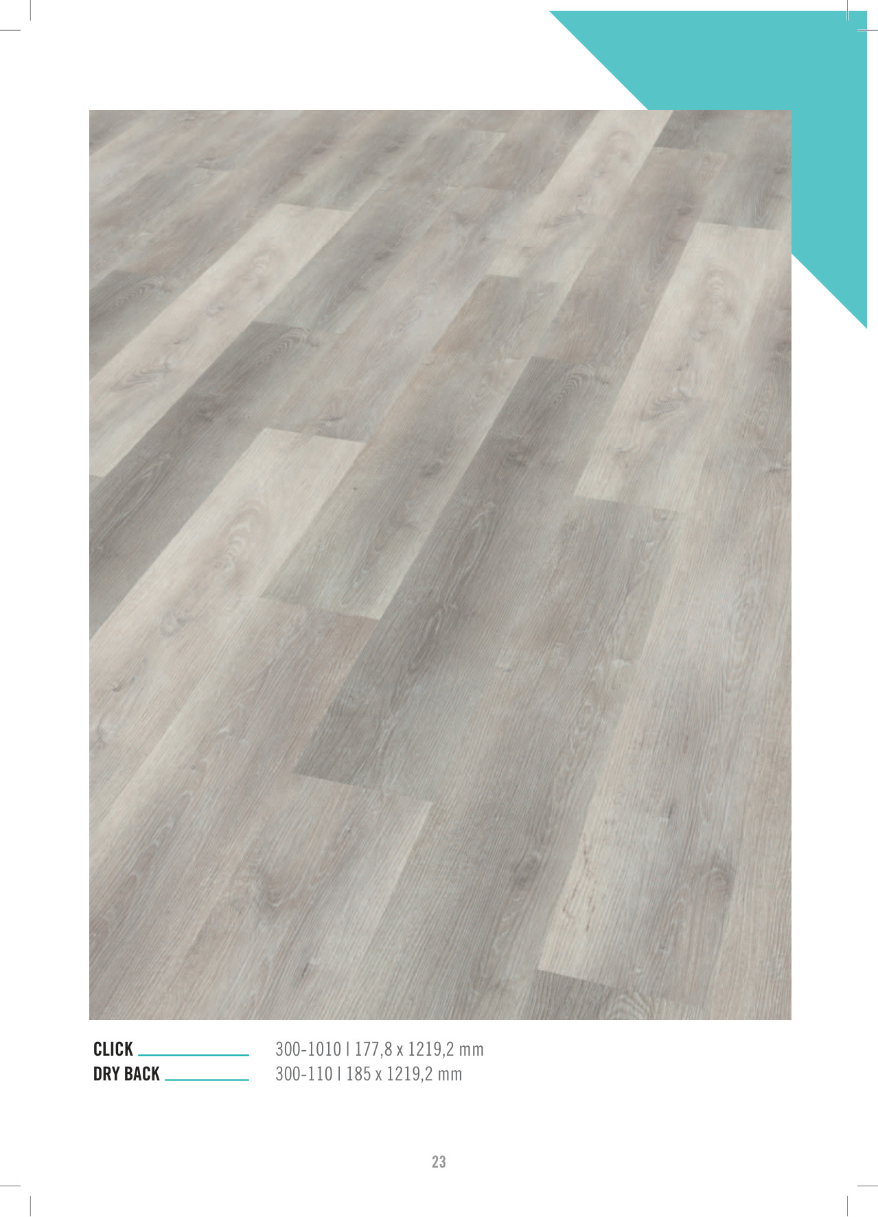Setta Palladion Private Dry Back Klebe-Vinyl 'NAJADE', 185x1219,2x2,00mm, Nutzsch. 0,3mm, 300-110 4,74 m²/VE, 21 Dielen/VE, 60 VE/Pal