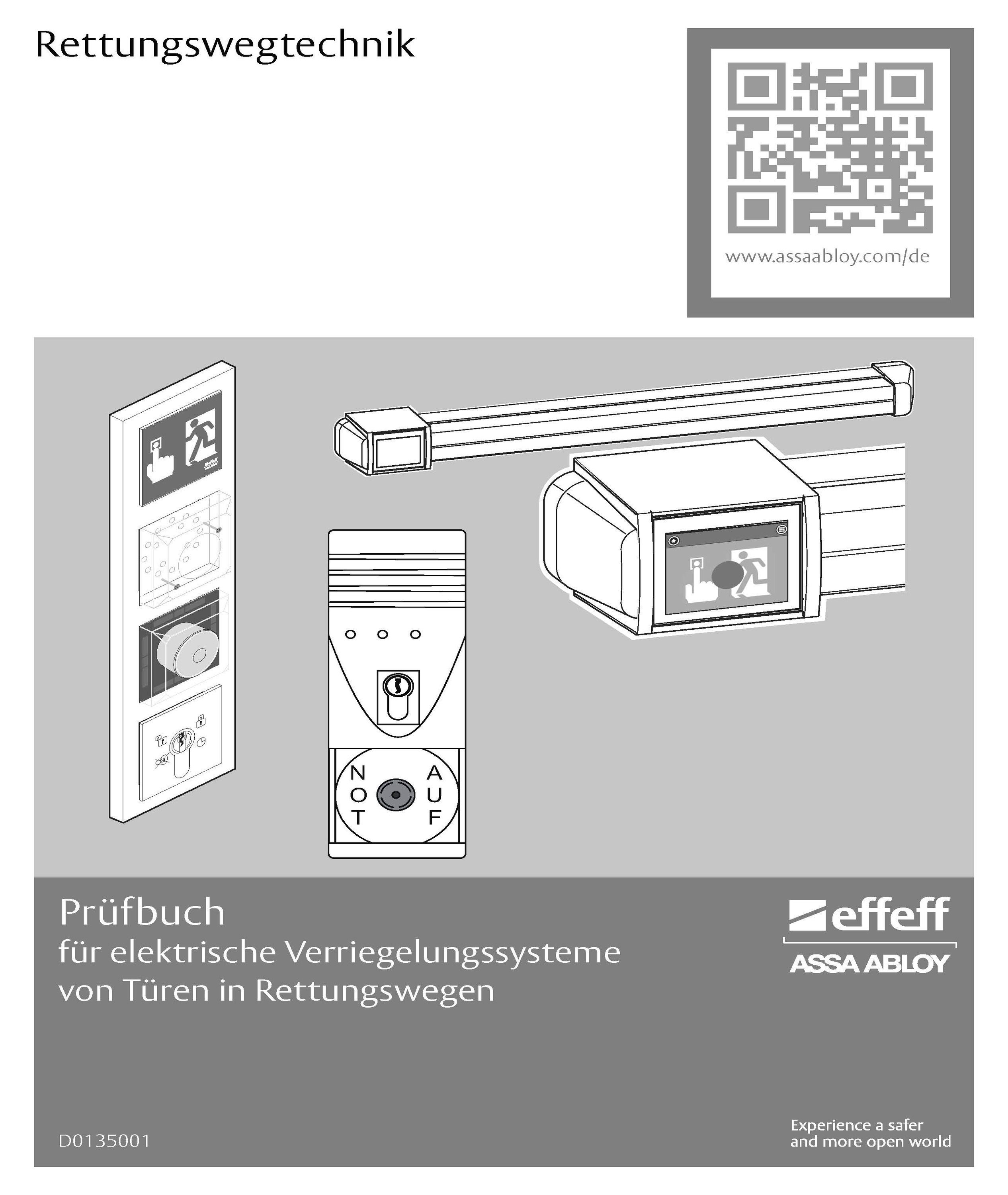 Eff Eff RWT Prüfbuch f. elektrische Verriegelungssysteme von Türen in Rettungswegen Din A5 80 Seiten D01350
