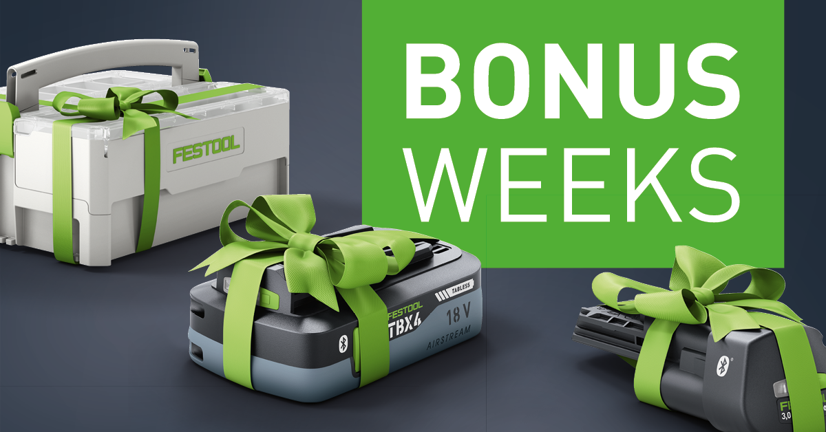 Festool Bonus Weeks 2026 – Gratis 18V Akkupack sichern