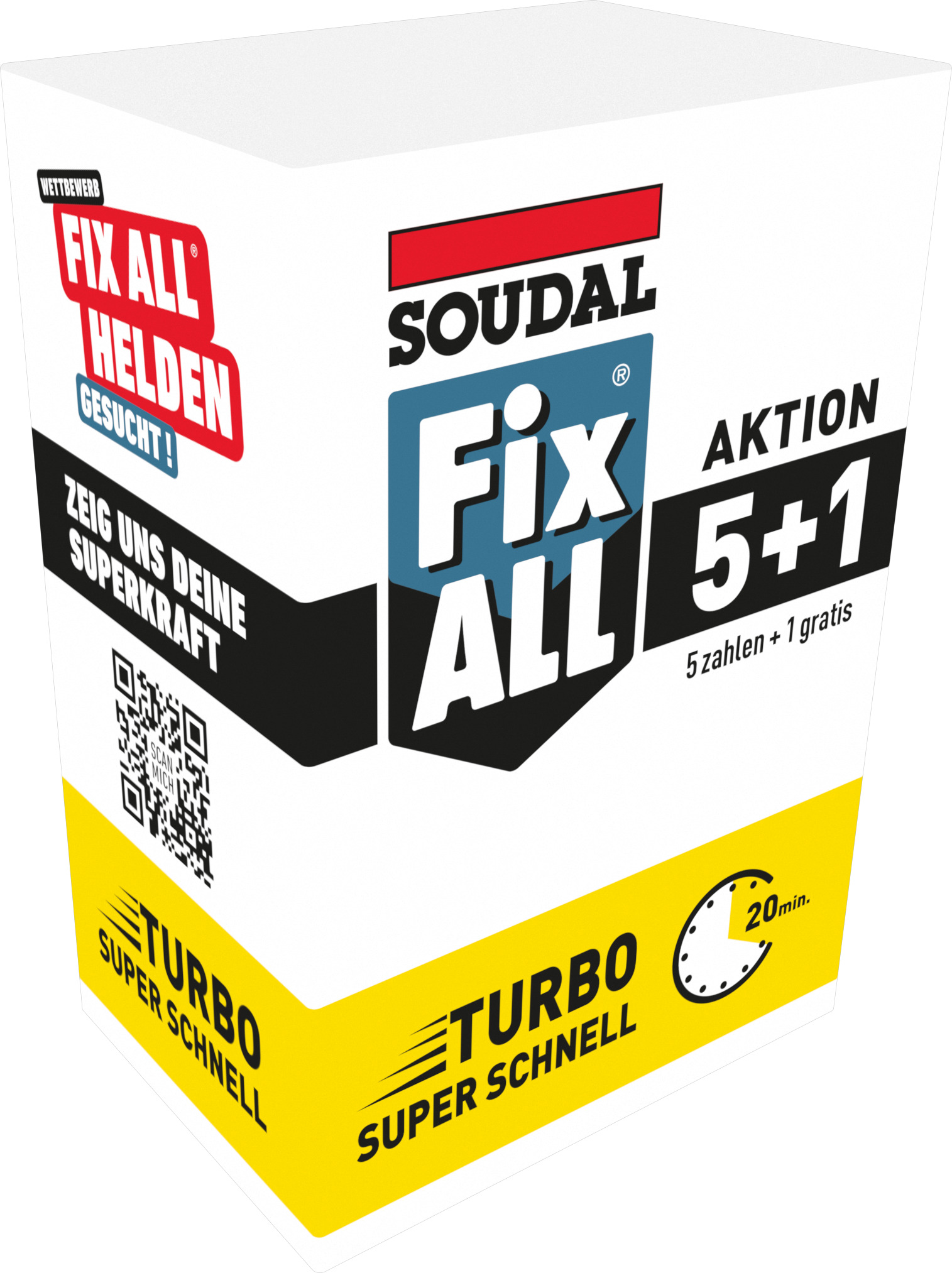 Soudal Fix All Pack 5+1 Turbo weiß 430g super schnell Kleb- + Dichtstoff auf Hybrid Polymerbasis 175798