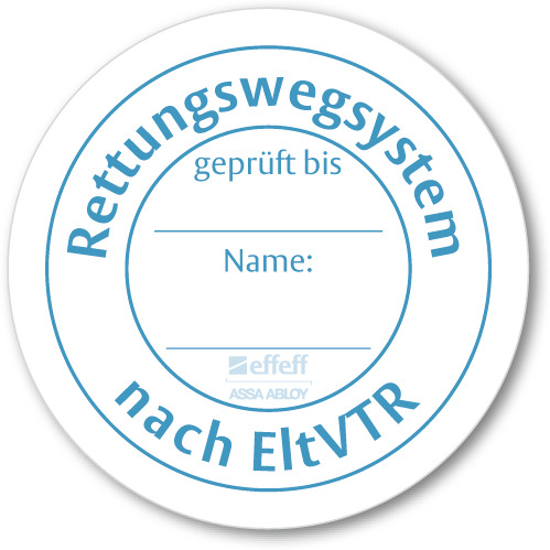 Eff Eff Prüfplakette für Fluchttüren 2.1502-00030000