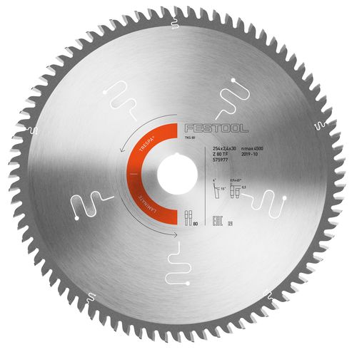 Kreissägeblatt HW 254x2,4x30 TF80 L LAMINATE/HPL