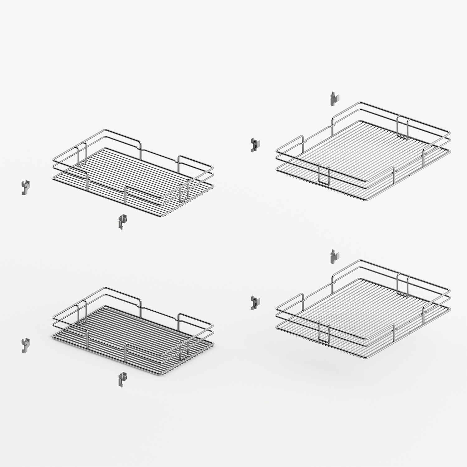 Hettich Goro Eckschrank Korbset 100 TB 450 verchromt 9381121