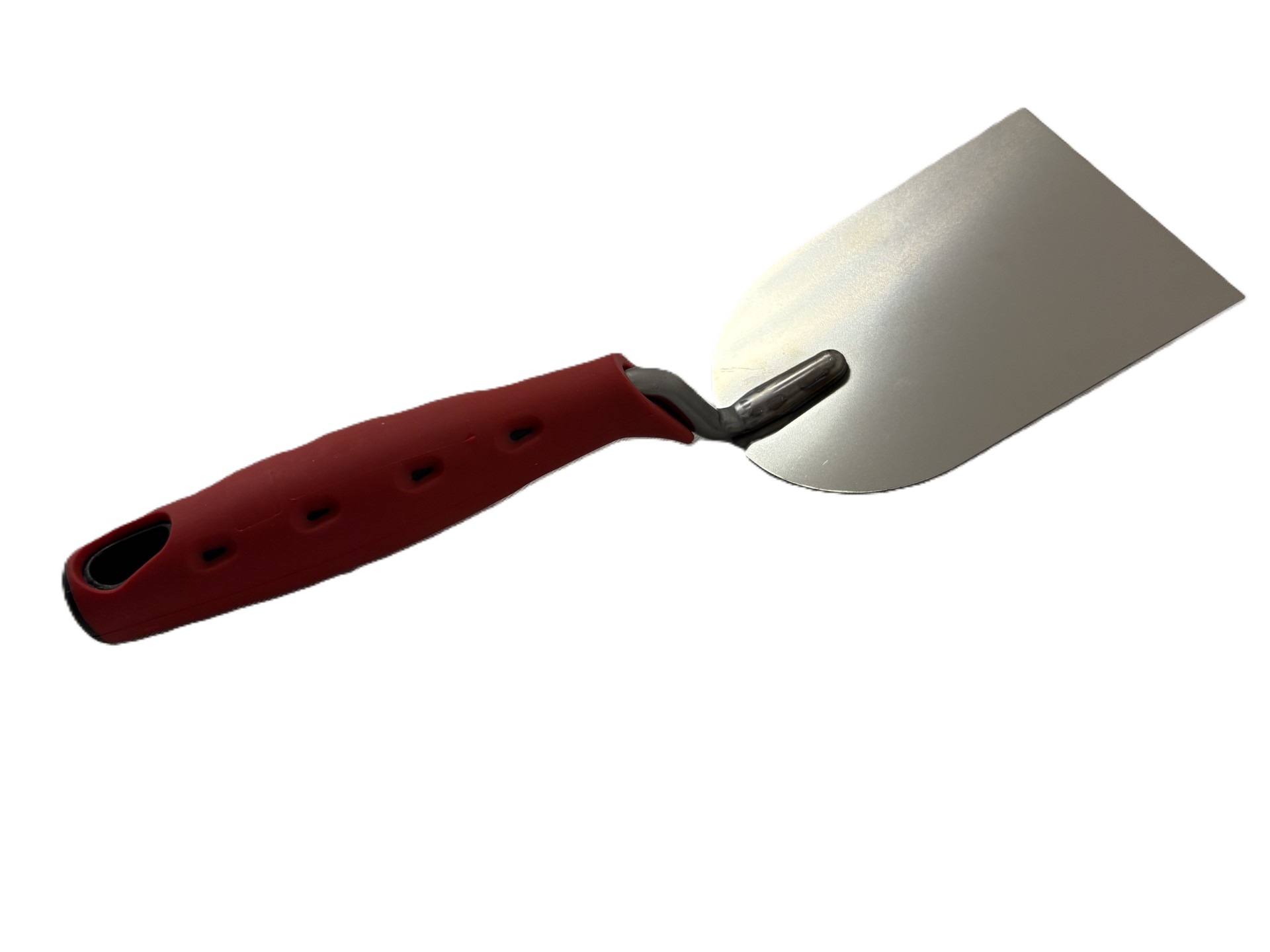 Stukkateurspachtel mit 2K-Griff rot 80mm rostfrei A100379