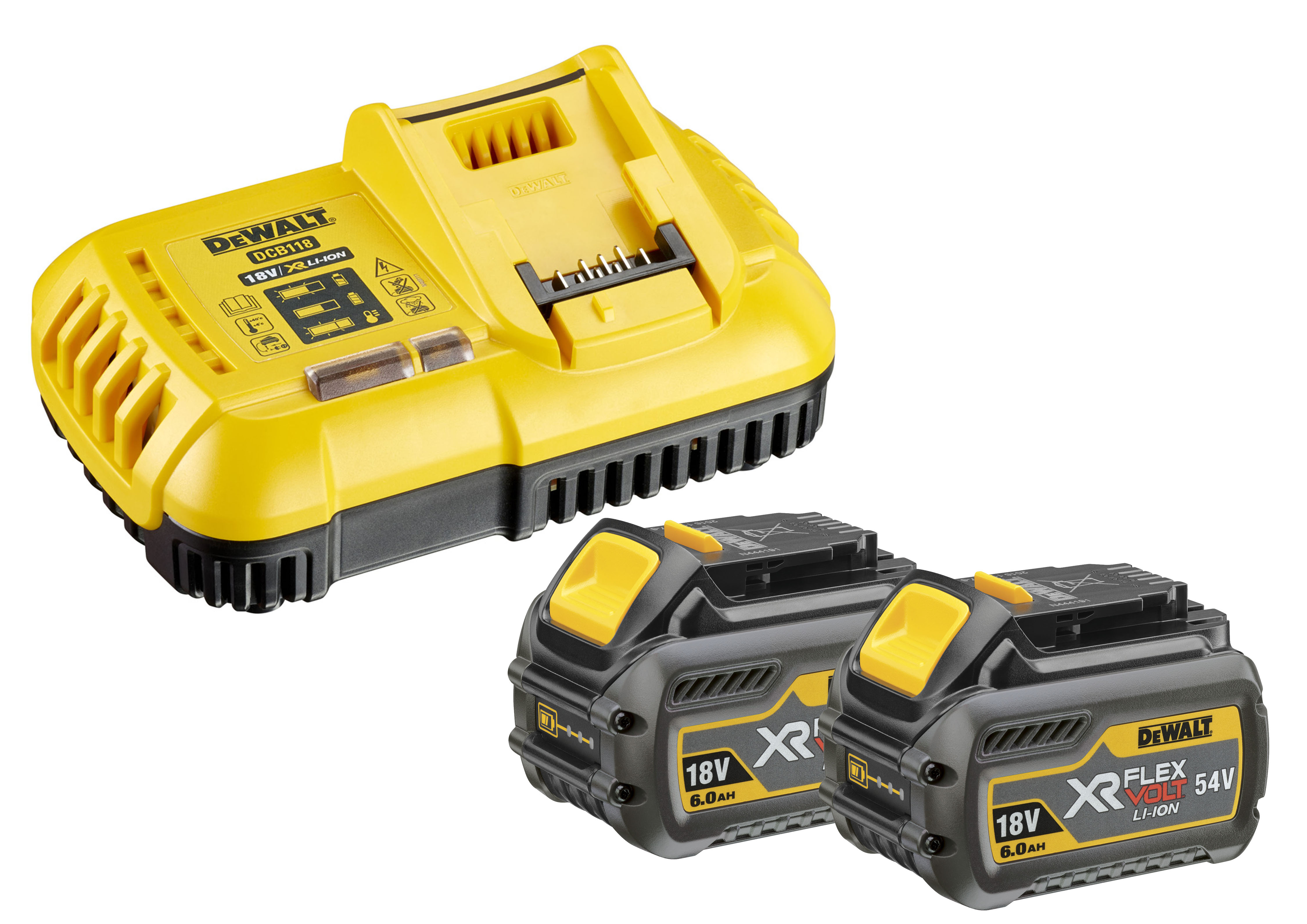 Dewalt Starter-Set Flexvolt mit Schnelladegerät DCB118T2-QW