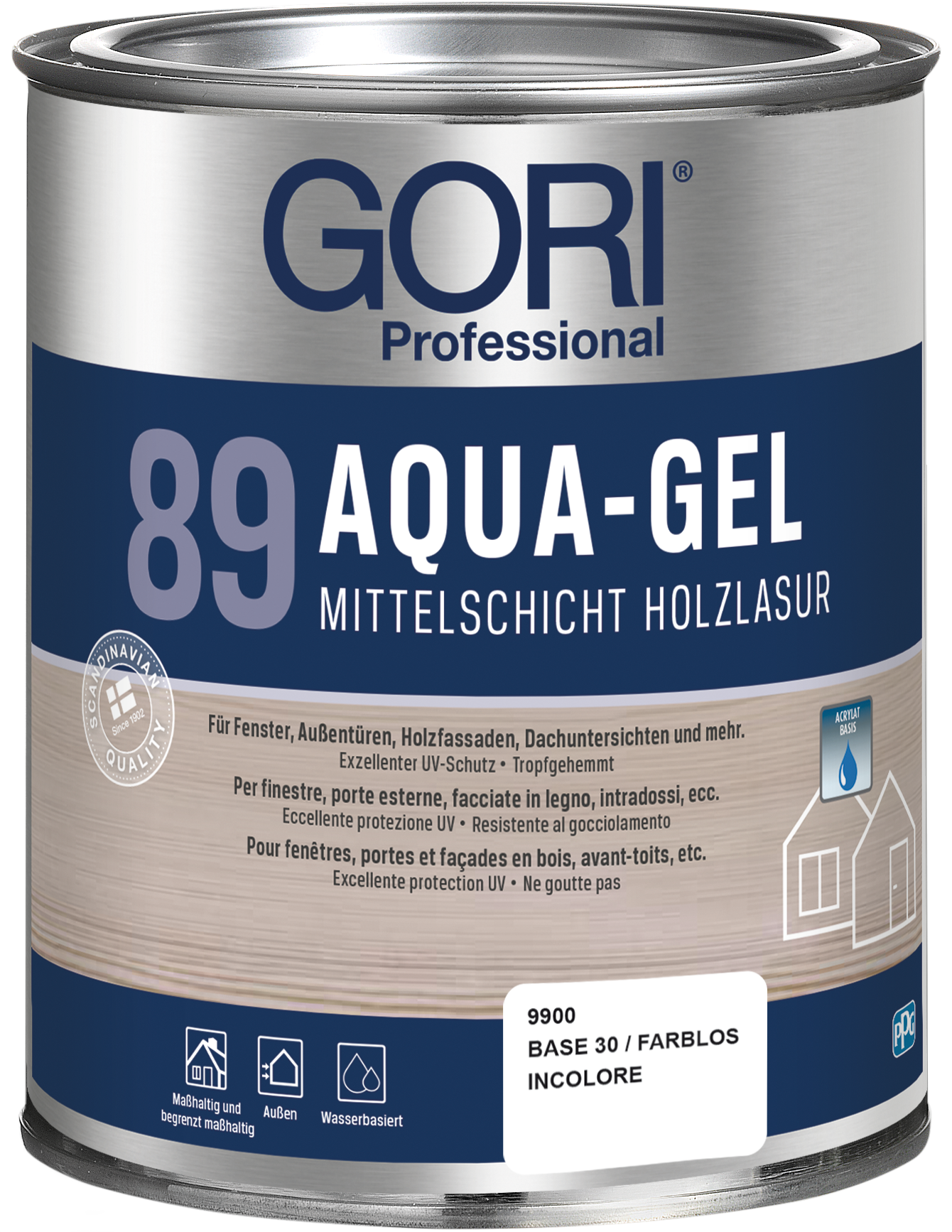 Gori 89 Aqua-Gel Holzlasur Base 30 / Farblos 0,75L 445767