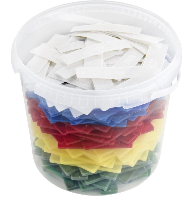 Format Unterlegs-/Verglasungsklötze Beutel Sortiment 500 STK sortiert B=24mm L=100mm je 100 Stück Weiss(1mm) Blau(2mm) Rot(3mm) Gelb(4mm) Grün(5mm)