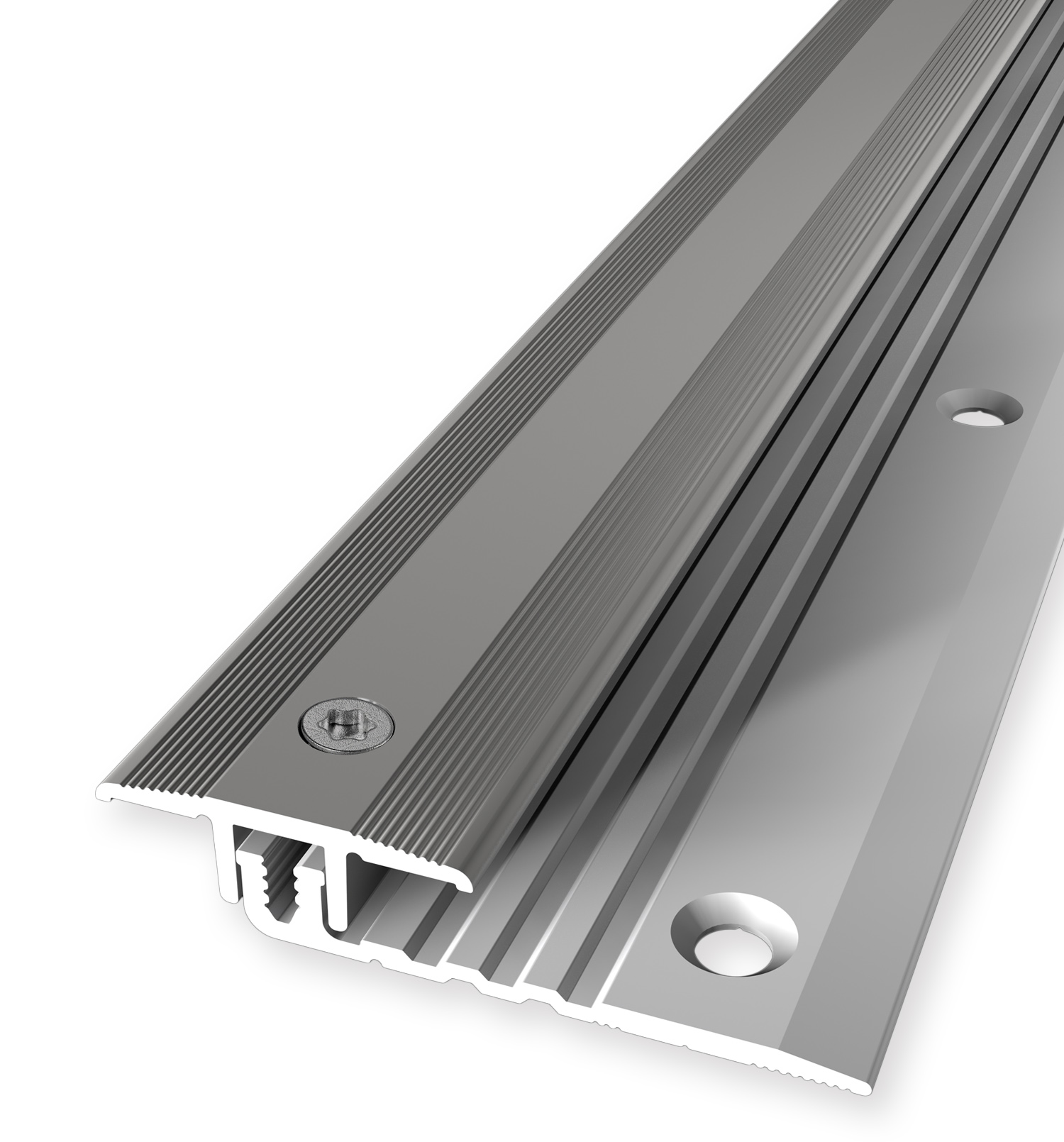 Parkettfreund Übergangsprofil PF 378 V, 25x9mm, 4-9,5 (5-12)*mm, 1m, Aluminium elox. edelstahloptik versenkt gebohrt , SB-verpackt  19821002