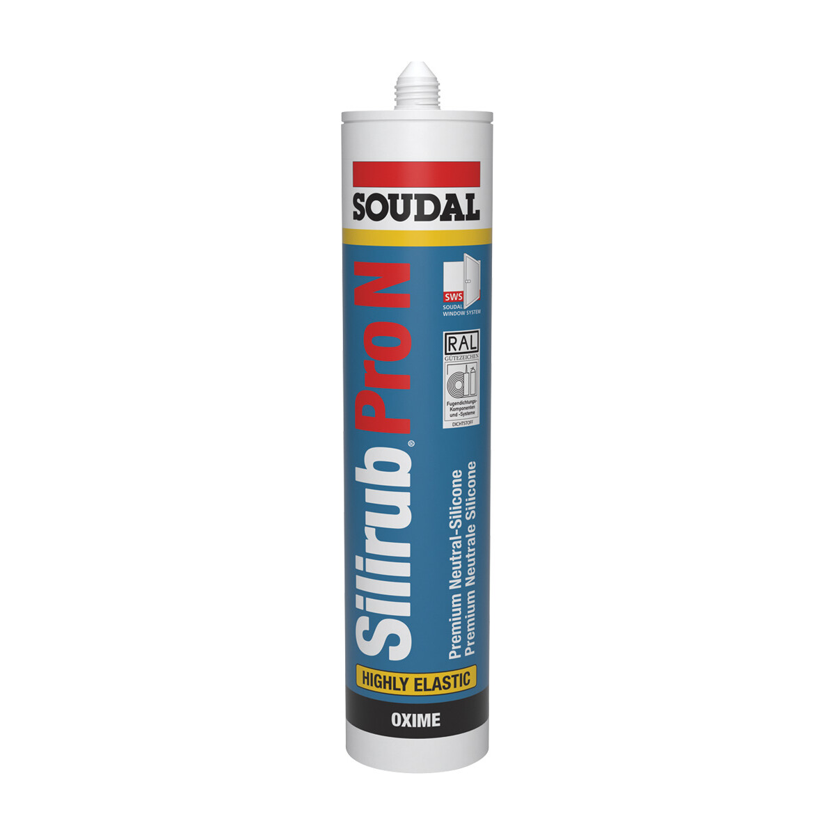 Soudal Silirub Pro N Transparent 300ml neutralvernetzender Premium Silcondichstoff dauerelastisch bis 25%