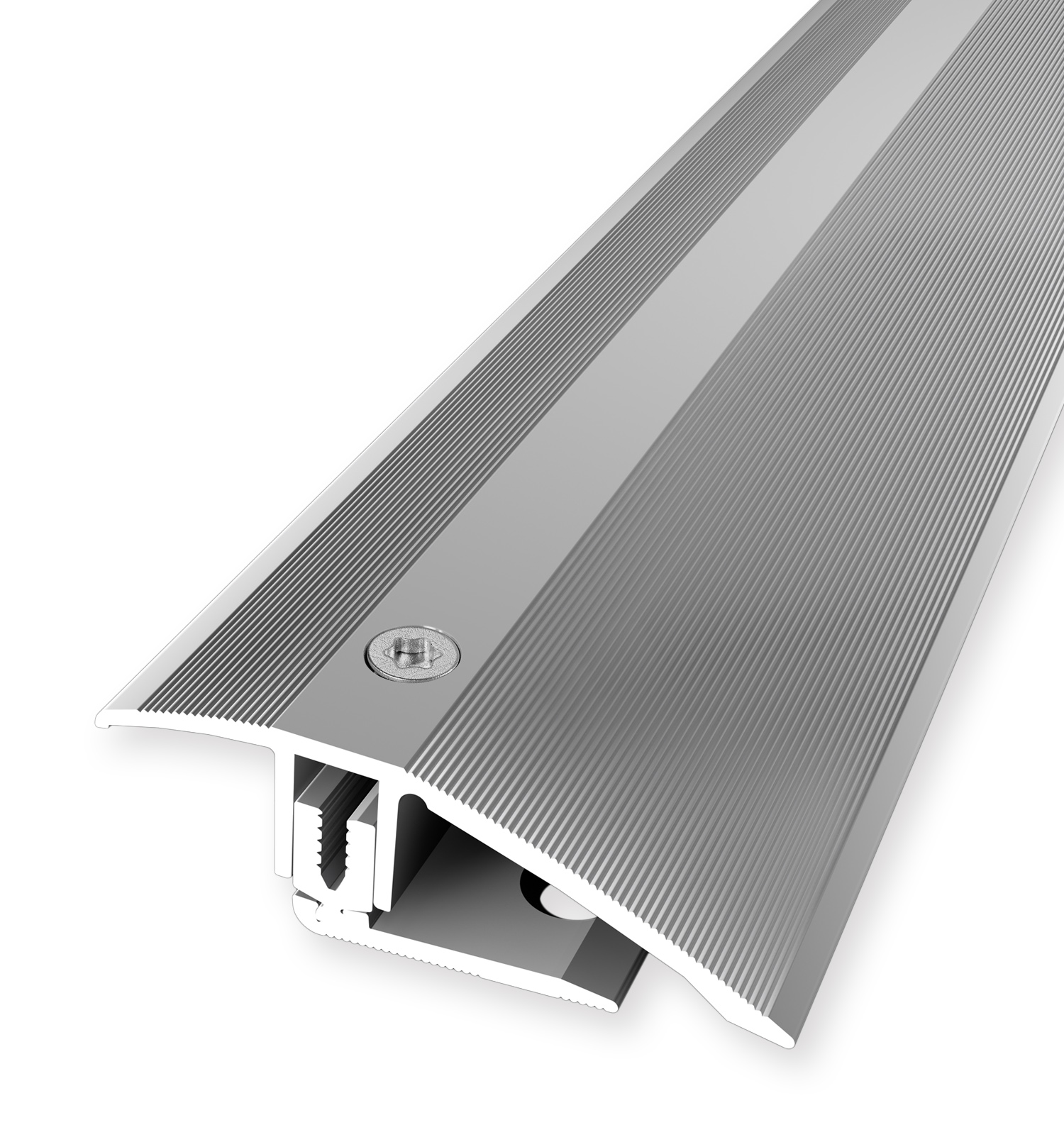 Parkettfreund Anpassungsprofil PF 886, 51x13mm, 7-23mm, 1m, Aluminium eloxiert silber versenkt gebohrt , SB-verpackt 19601004