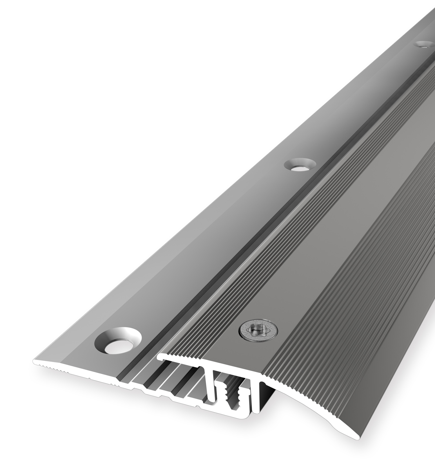 Parkettfreund Ausgleichprofil PF 376 V, 33x9mm, 4-9,5 (5-12)*mm, 1m, Aluminium elox. edelstahloptik versenkt gebohrt , SB-verpackt 19842702