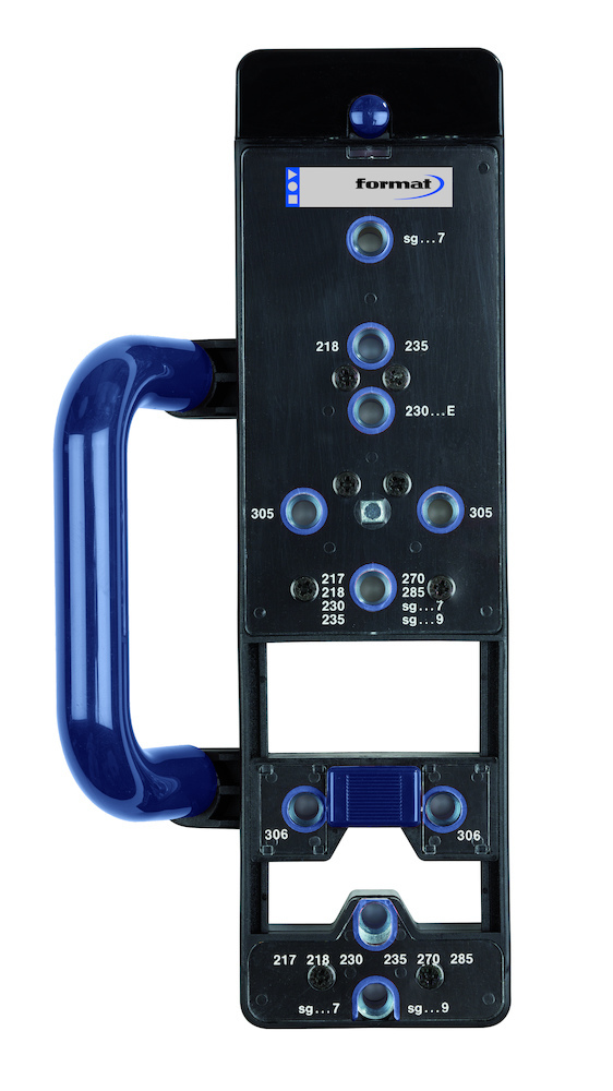 Format Bohrlehre BL305.6.10 U zur Montage von allen Rosetten und Schildern, sowie vorbohren von Schutzbeschlägen 4317784544733