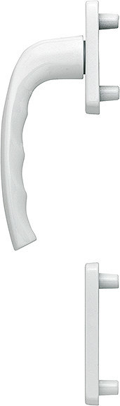 Hoppe Balkontür Griff Hoch, Aussen New York 0810/961N/962Ns F9016 Weiss Inkl. PZ Rosette 3884948