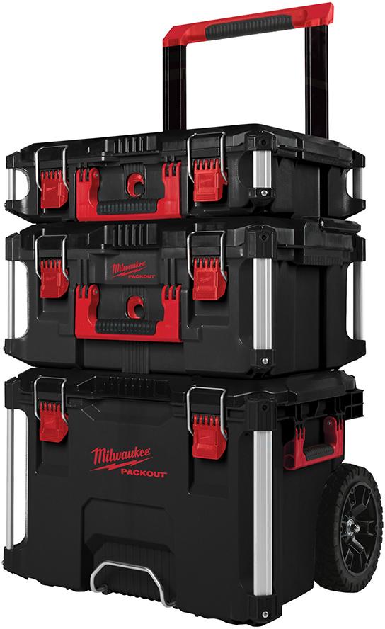 Milwaukee PACKOUT Starter-Set 1 3-teilig PACKOUT Trolley-Koffer, Koffer groß u. Koffer