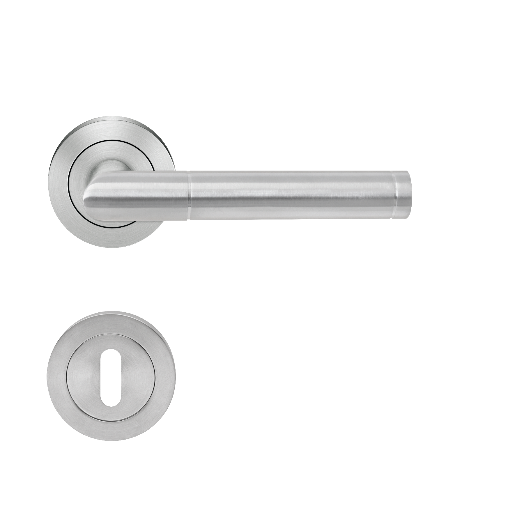 Karcher ZT Drückergarnitur, Rio Steel ER34 - BB, Edelstahl matt, 3-teilige Rosetten -Gk3