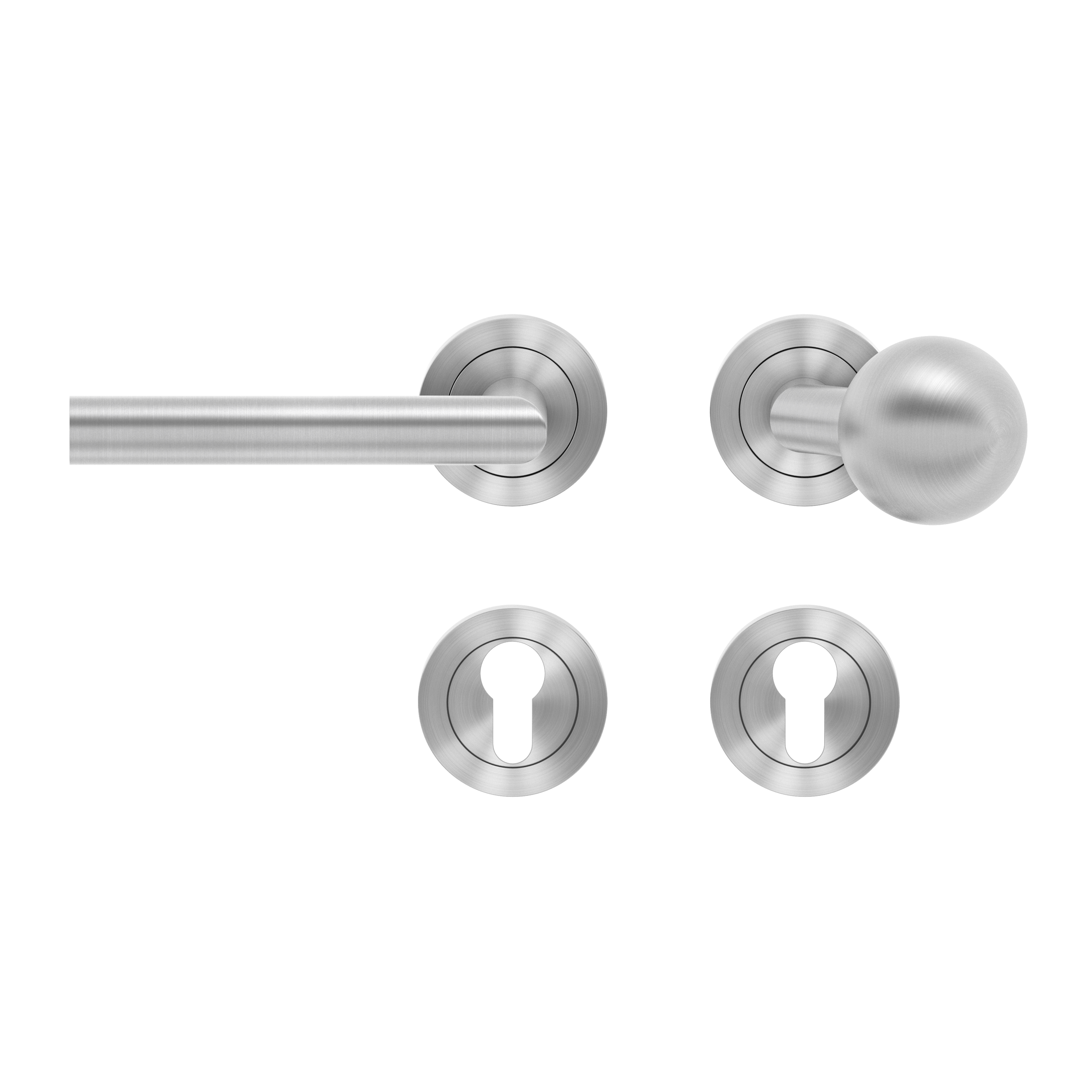 Karcher Wechselgarnitur, Rhodos ER28 - WG links, Edelstahl matt, mit EK300G RL 71  3-teilige Rosetten