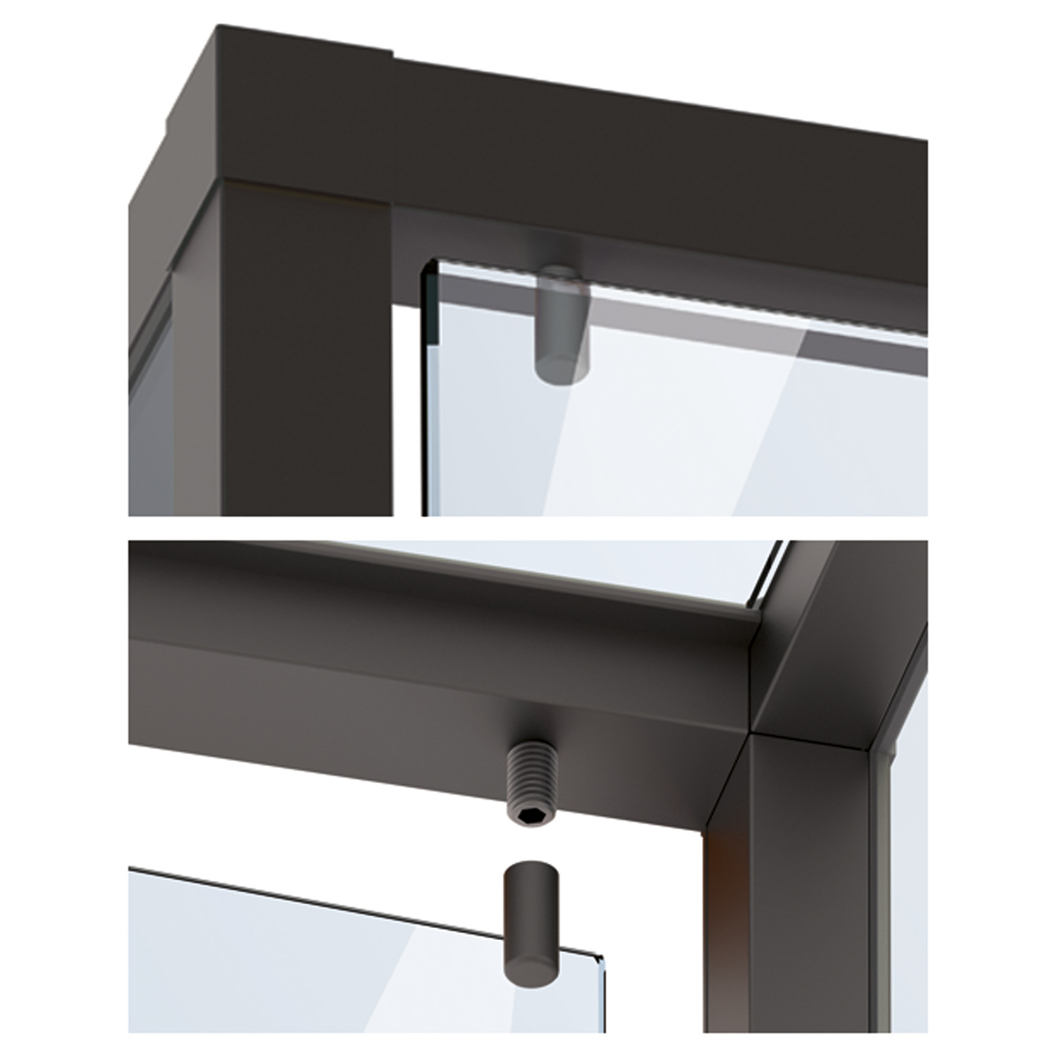 Hettich CADRO GLASTÜRANSCHLAG KUNSTSTOFF SCHWARZ E2 9303934