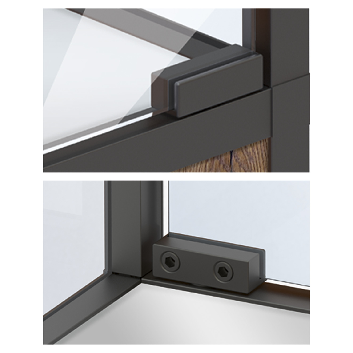 Hettich CADRO SET GLASTÜRSCHARNIER LINKS/RECHTS, EDELSTAHL OPTIK E2 9303929