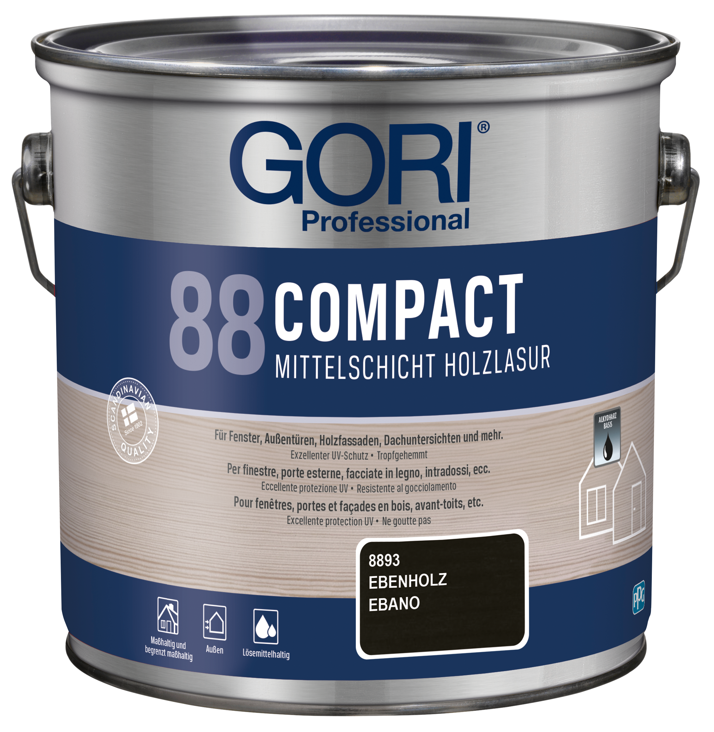 Gori 88 Compact Holzlasur Ebenholz 2,5L 329511