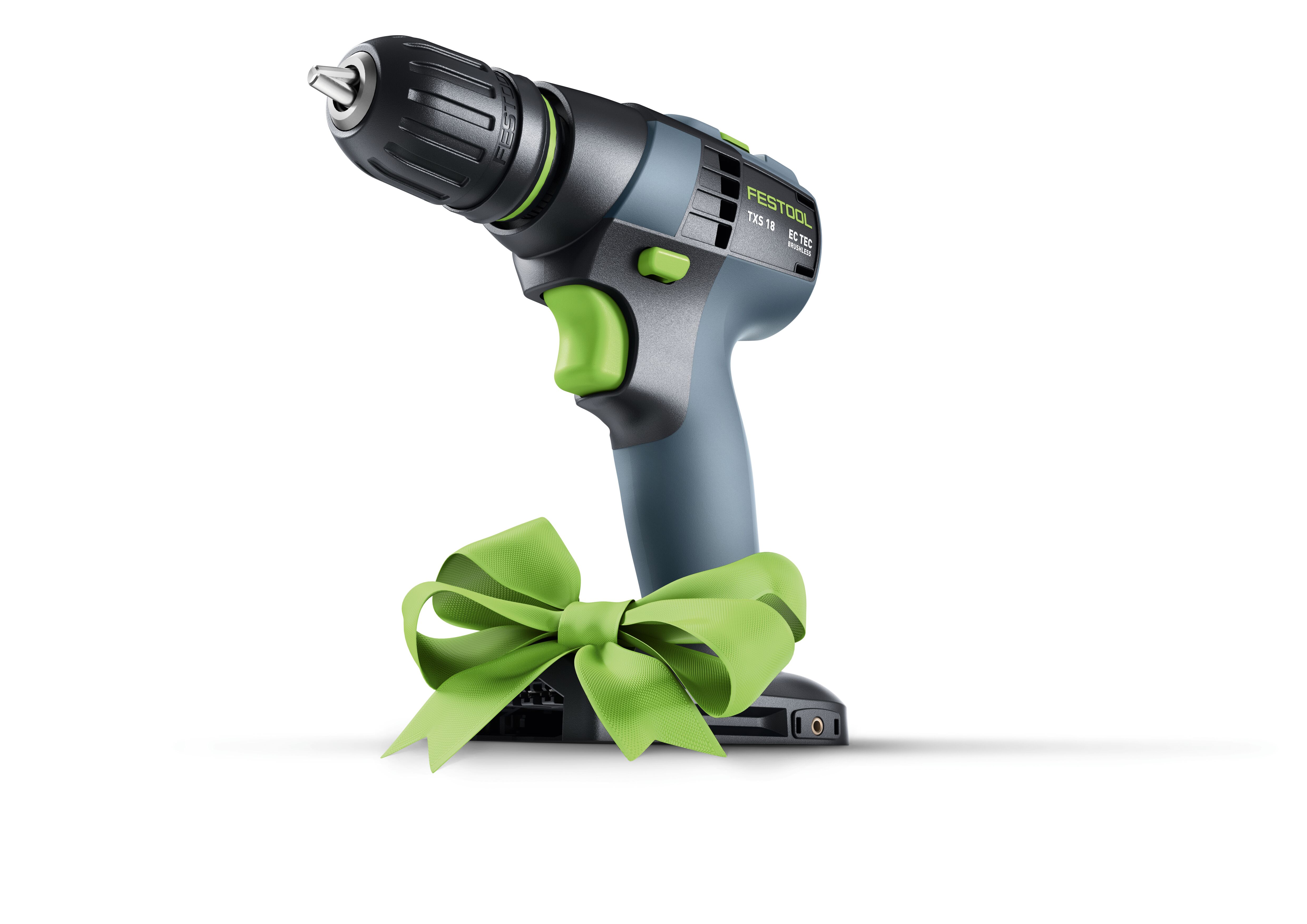 Festool Akku-Bohrschrauber TXS 18 mit grüner Geschenkschleife