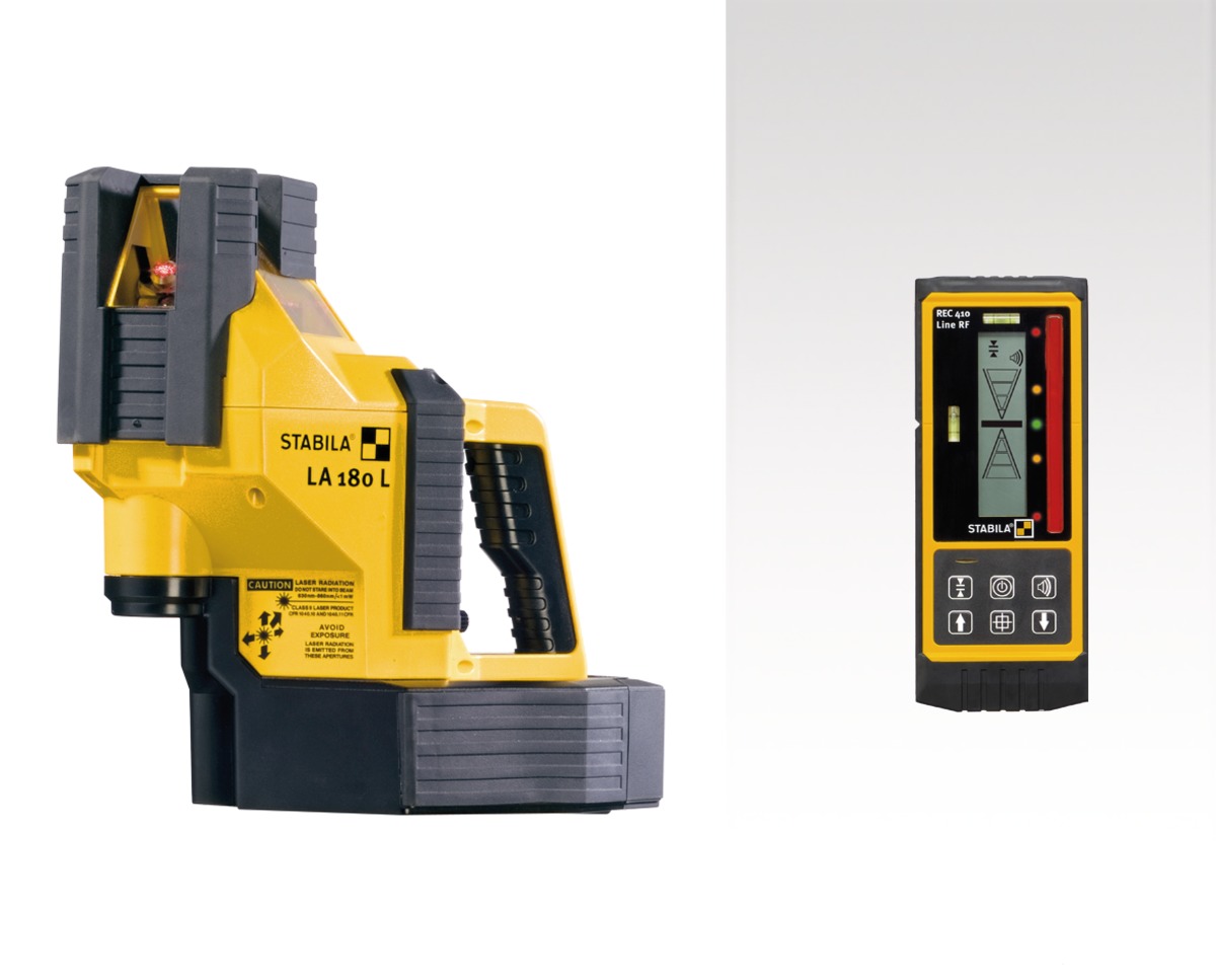 Stabila Multilinienlaser LA180L mit Receiver REC410 Line RF im Set ...
